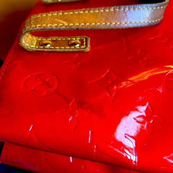 Louis Vuitton Bag Reade Monogram Vernis Pm Red Patent Leather Tote Small
